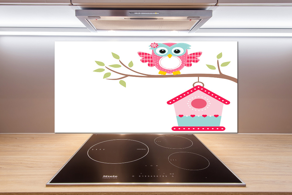 Kitchen splashback Owl on a branch