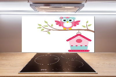 Kitchen splashback Owl on a branch