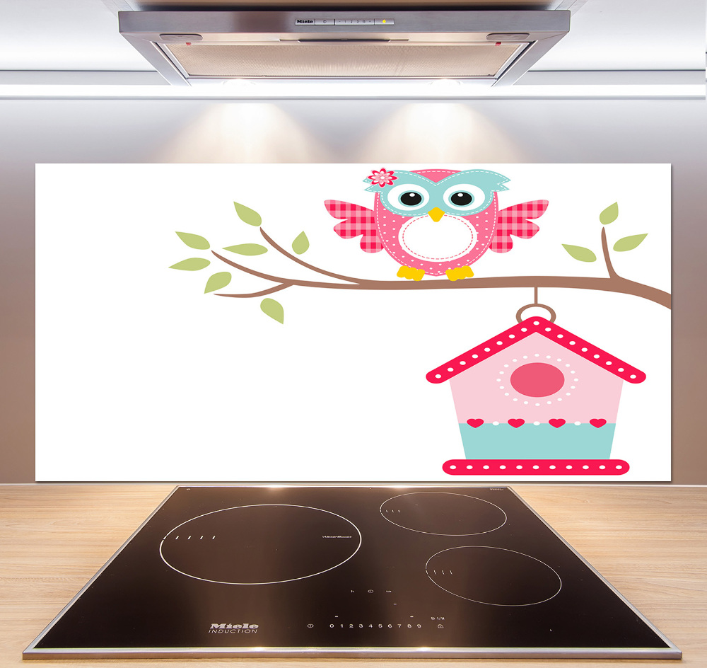 Kitchen splashback Owl on a branch