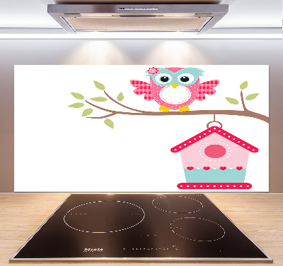 Kitchen splashback Owl on a branch