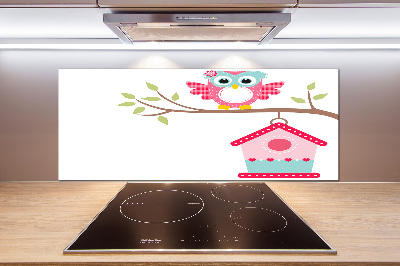 Kitchen splashback Owl on a branch