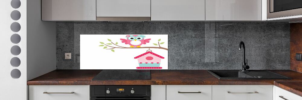 Kitchen splashback Owl on a branch