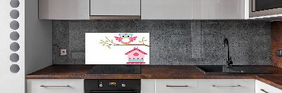 Kitchen splashback Owl on a branch