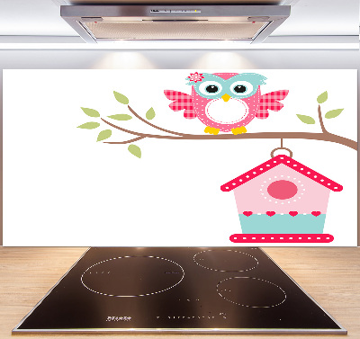 Kitchen splashback Owl on a branch