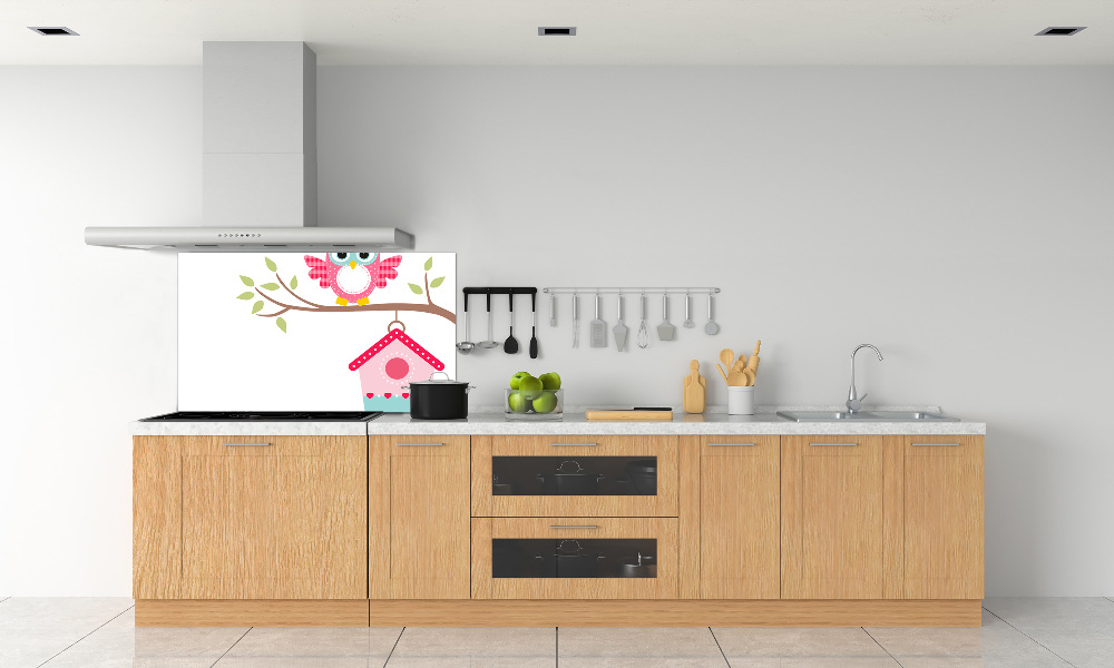 Kitchen splashback Owl on a branch