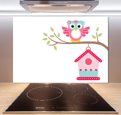 Kitchen splashback Owl on a branch