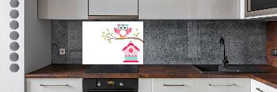 Kitchen splashback Owl on a branch