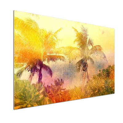 Cooker splashback Colorful palm trees