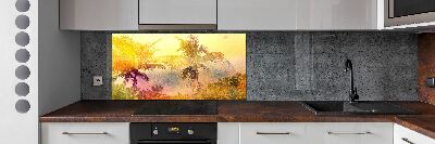 Cooker splashback Colorful palm trees