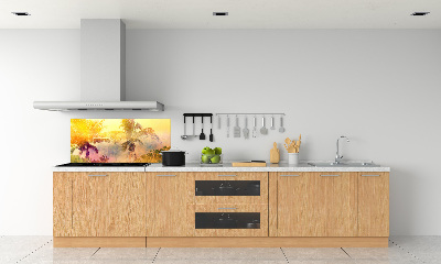 Cooker splashback Colorful palm trees