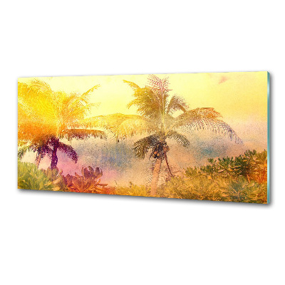 Cooker splashback Colorful palm trees