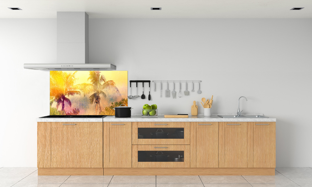 Cooker splashback Colorful palm trees