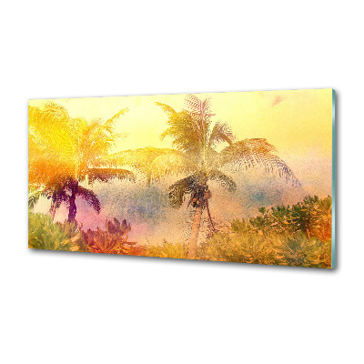 Cooker splashback Colorful palm trees