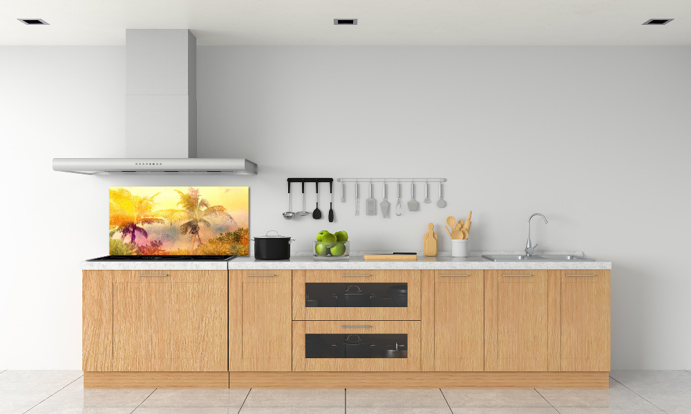 Cooker splashback Colorful palm trees