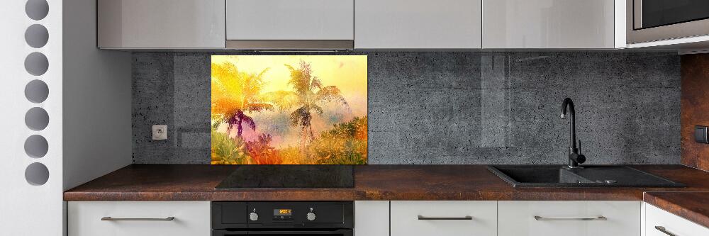 Cooker splashback Colorful palm trees