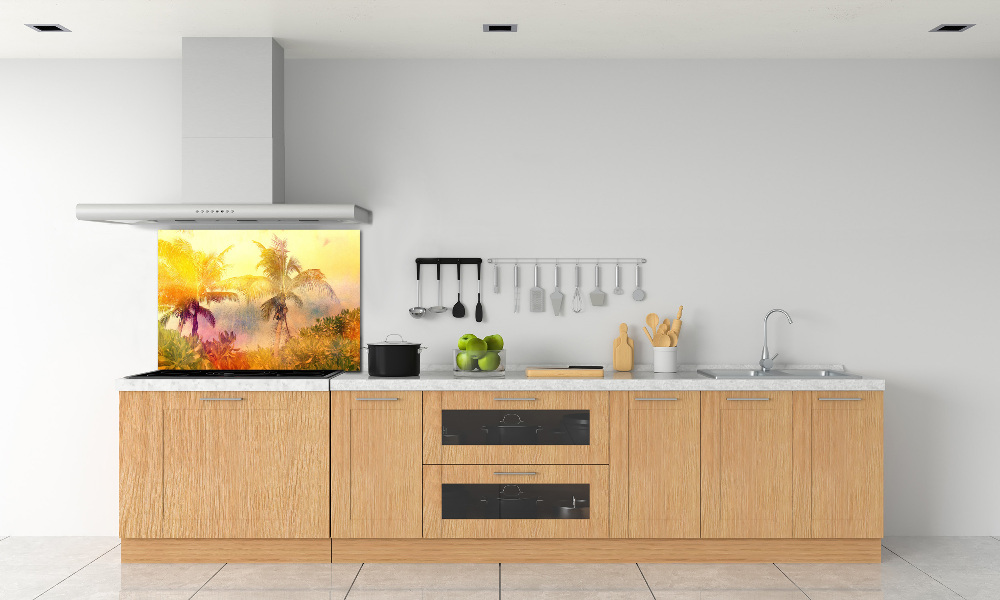 Cooker splashback Colorful palm trees