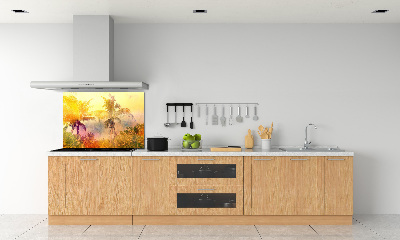 Cooker splashback Colorful palm trees