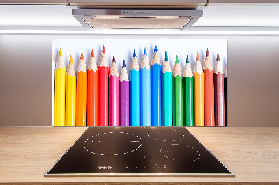 Glass splashback Colourful pencils