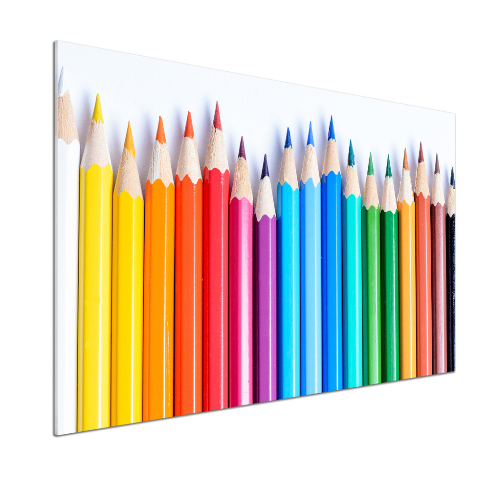 Glass splashback Colourful pencils