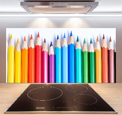 Glass splashback Colourful pencils