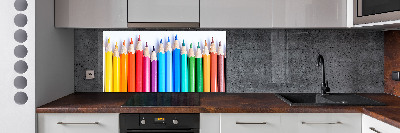 Glass splashback Colourful pencils