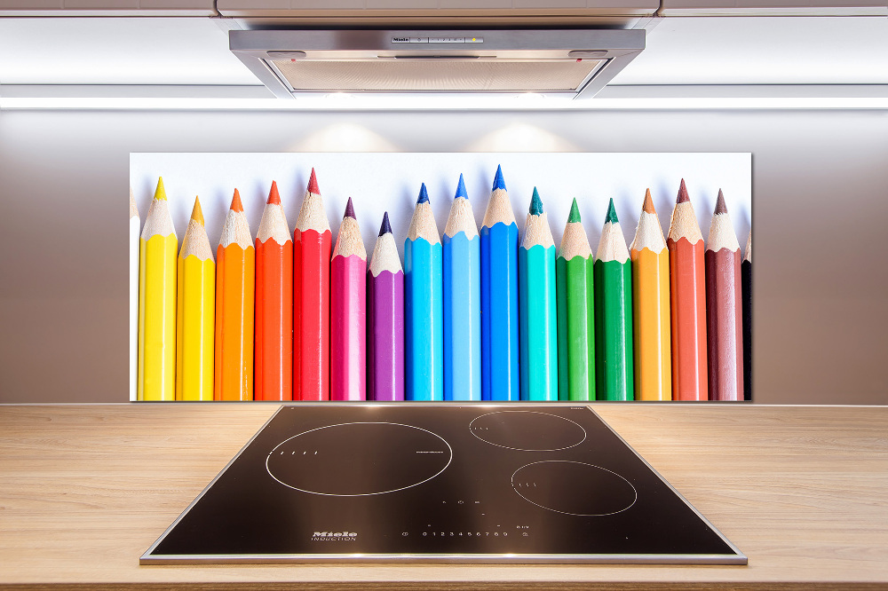 Glass splashback Colourful pencils