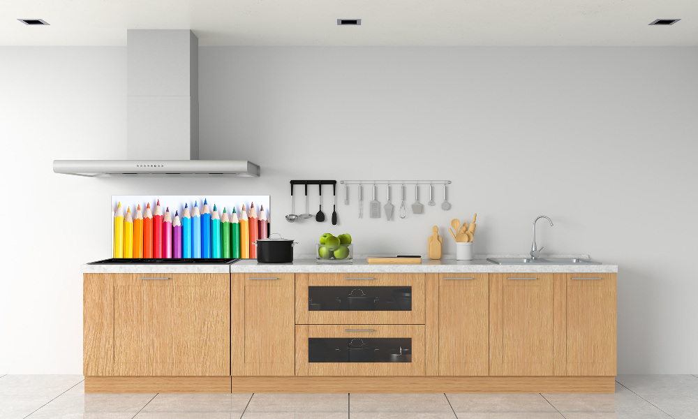 Glass splashback Colourful pencils