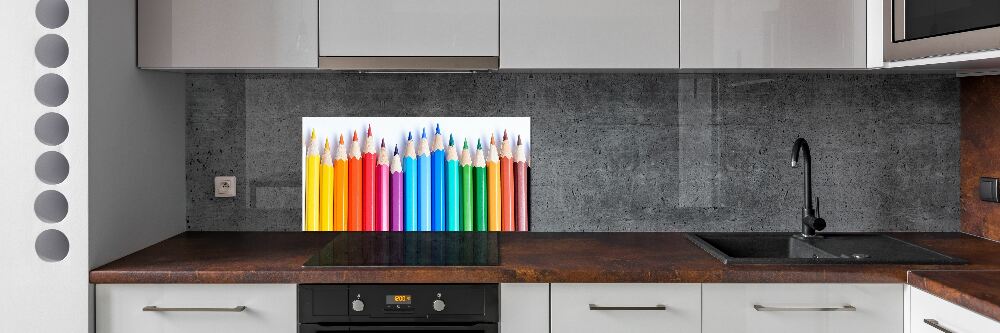 Glass splashback Colourful pencils