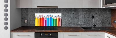 Glass splashback Colourful pencils