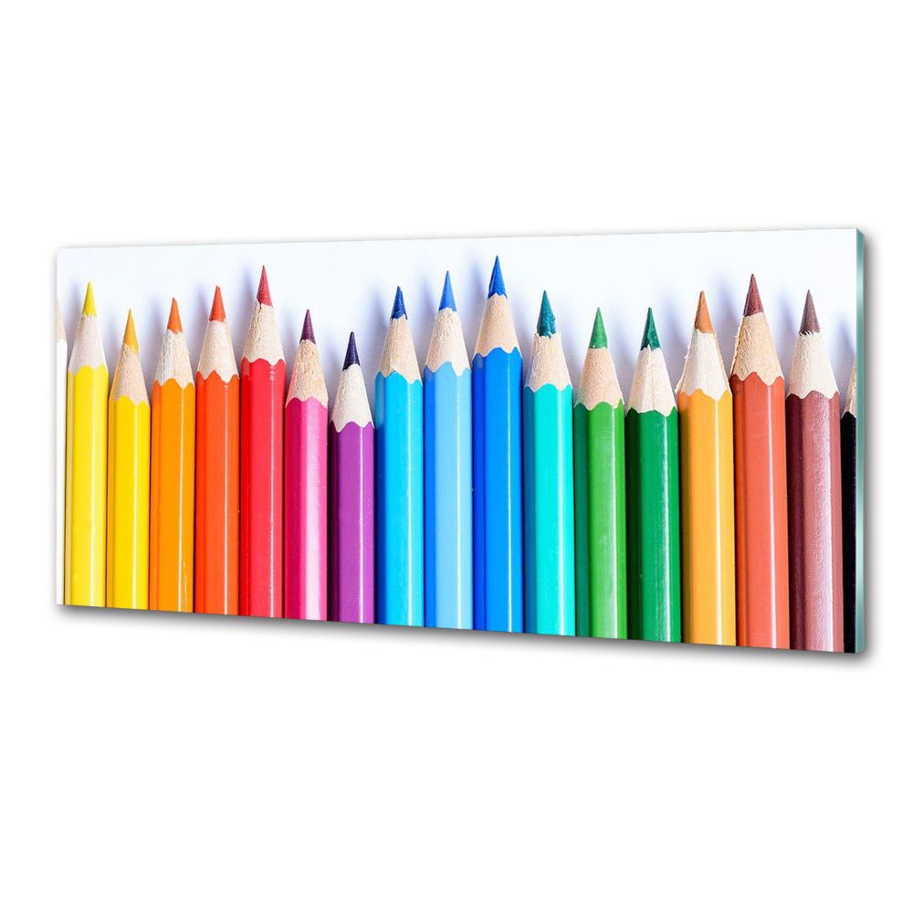 Glass splashback Colourful pencils