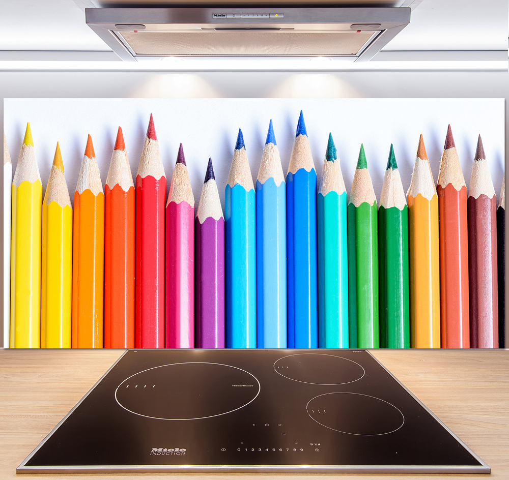 Glass splashback Colourful pencils