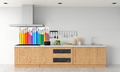 Glass splashback Colourful pencils