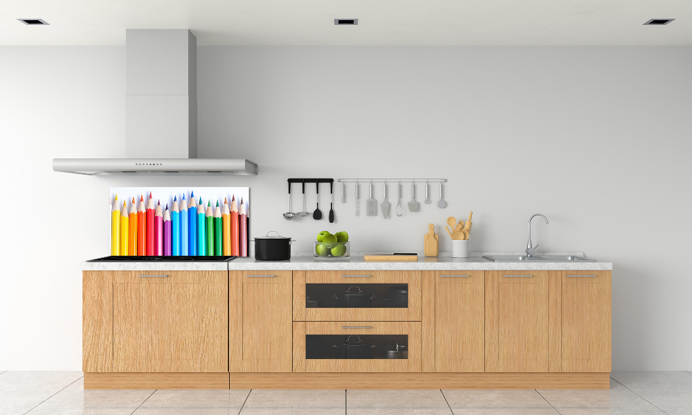 Glass splashback Colourful pencils