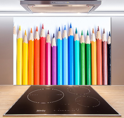 Glass splashback Colourful pencils