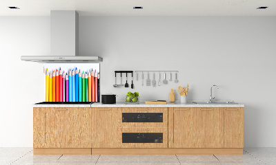 Glass splashback Colourful pencils