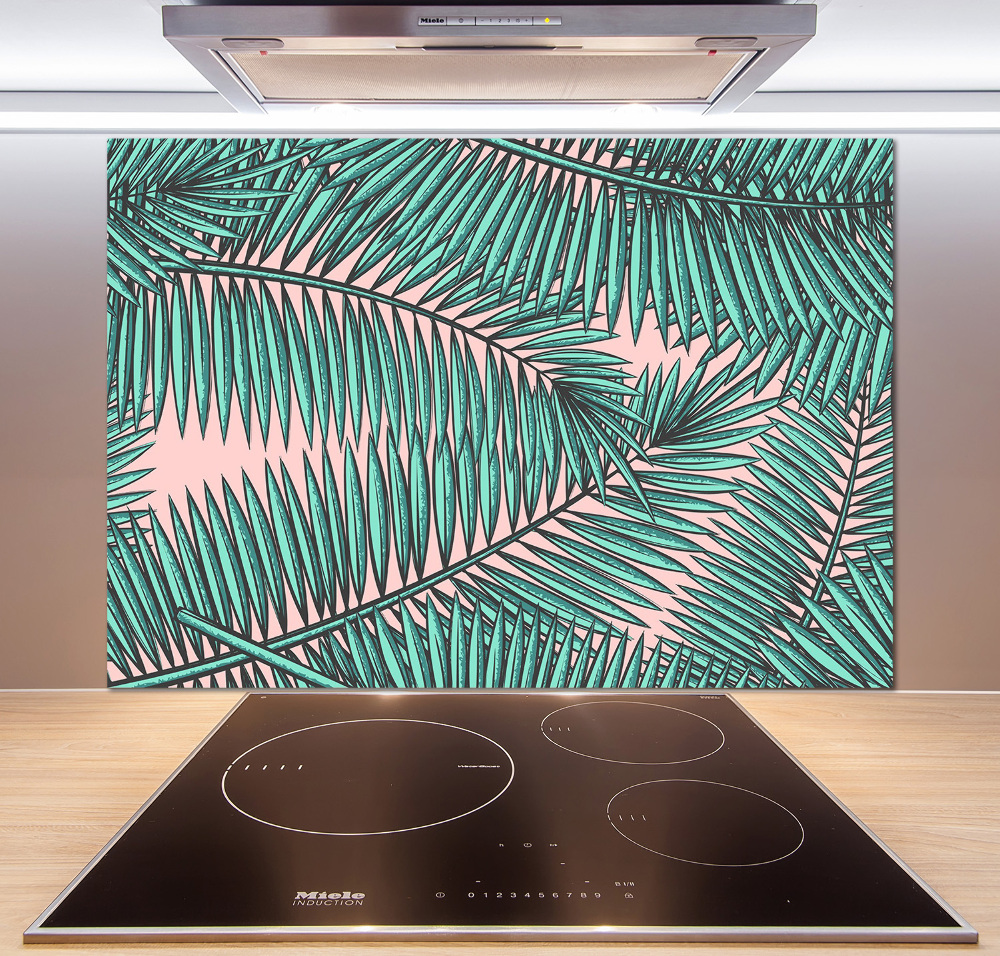 Kitchen splashback Palm leaves