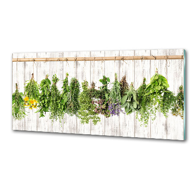 Cooker splashback Herbs on a string