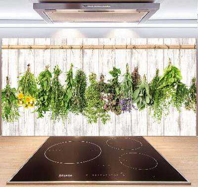 Cooker splashback Herbs on a string