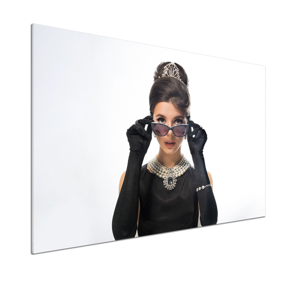 Cooker splashback Woman with glasses