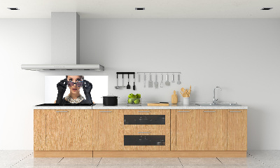 Cooker splashback Woman with glasses