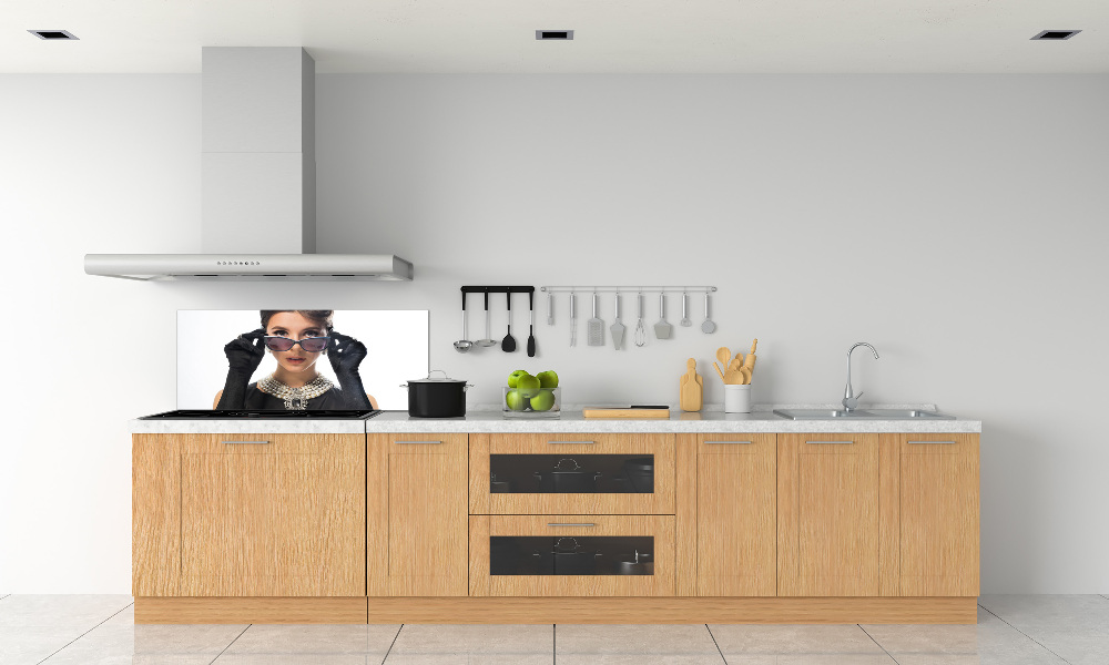 Cooker splashback Woman with glasses