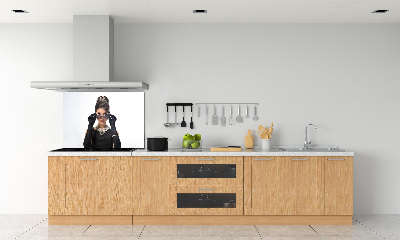 Cooker splashback Woman with glasses