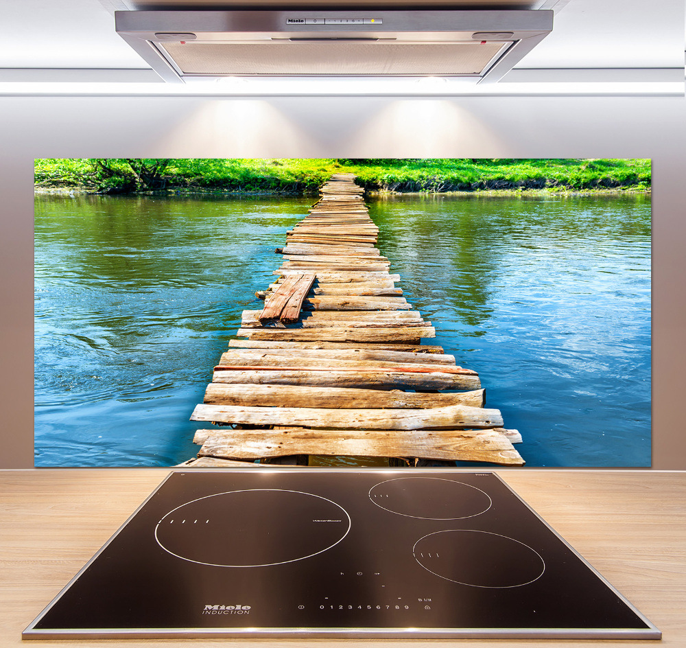 Cooker splashback Wooden bridge