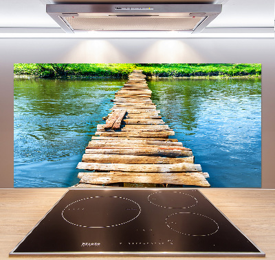 Cooker splashback Wooden bridge