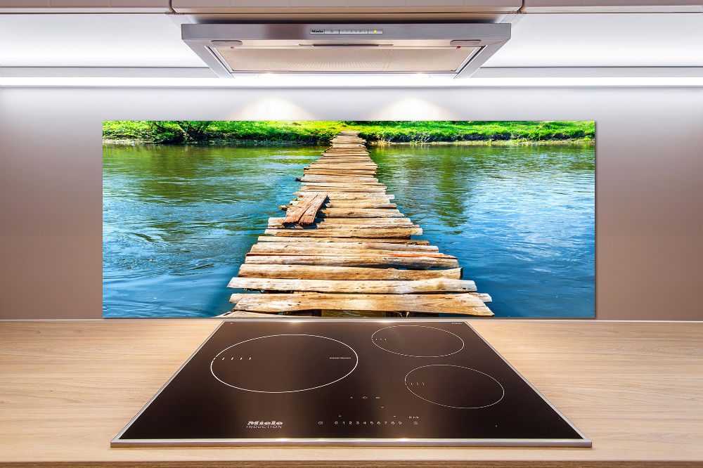 Cooker splashback Wooden bridge