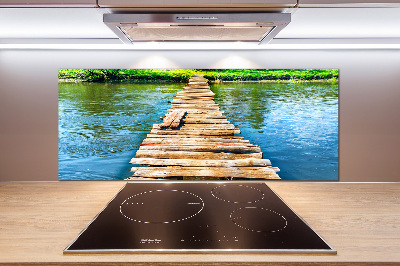 Cooker splashback Wooden bridge