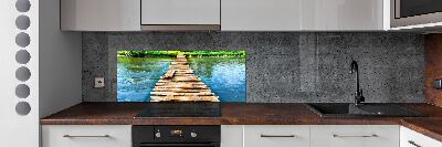 Cooker splashback Wooden bridge