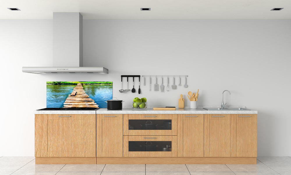 Cooker splashback Wooden bridge