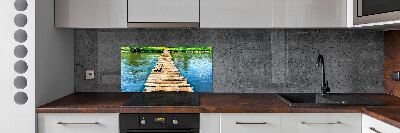 Cooker splashback Wooden bridge