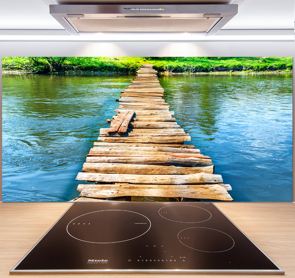 Cooker splashback Wooden bridge